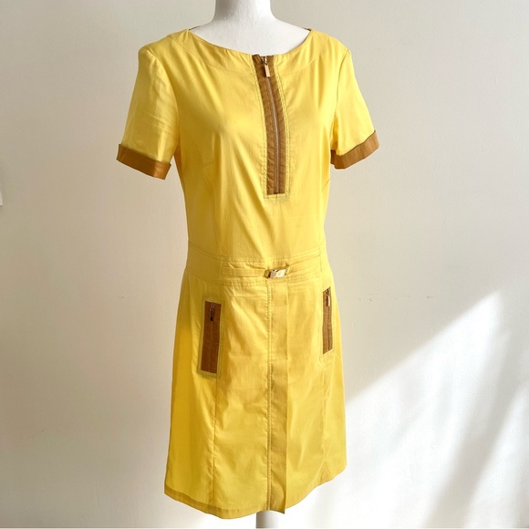Blacky Dress Berlin Midi Fitted Stylish Dress, Yellow US 10 - Picture 1 of 10